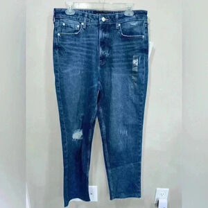New!Free Assembly Super High-Rise Distressed Straight Jeans.Size 10